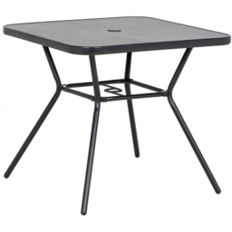 Outsunny Square Coffee Table with Umbrella Hole - Size: 80 x 80 x 71cm - Black - Wilko - thumbnail 3