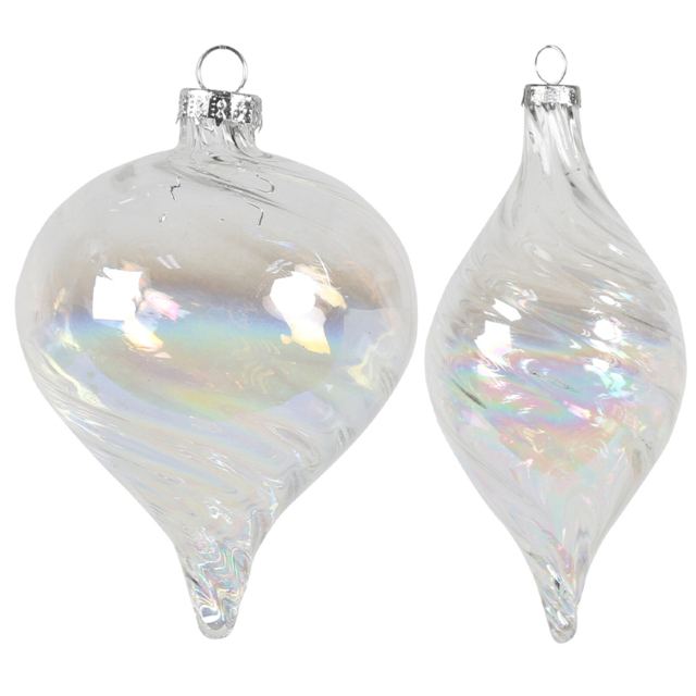 Frosted Fairytale Iridescent Lustre Swirl Bauble - Size: 1 Piece - Wilko - image 1