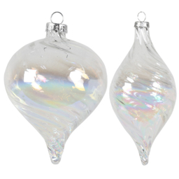 Frosted Fairytale Iridescent Lustre Swirl Bauble - Size: 1 Piece - Wilko - thumbnail 1