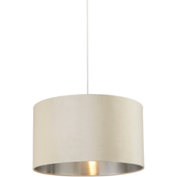 Lighting Collection Cream Silver Inner Velvet Drum Shade 50cm - Size: 28 x 50 x 50cm - Wilko - thumbnail 4