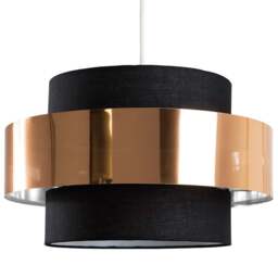 ValueLights Matildo Black and Copper Halo Pendant Shade - Size: 15 x 21 x 15cm - Wilko