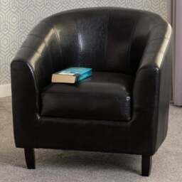 Seconique Tempo Black PU Leather Tub Chair - Size: Single - Wilko - thumbnail 1