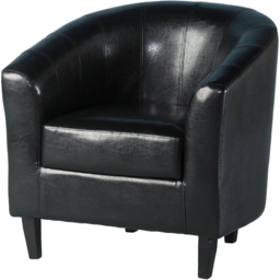Seconique Tempo Black PU Leather Tub Chair - Size: Single - Wilko - thumbnail 3