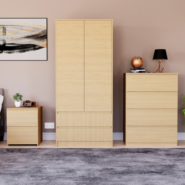 VIDA DESIGNS Denver Pine 3 Piece Bedroom Furniture Set - Brown - Wilko - image 1