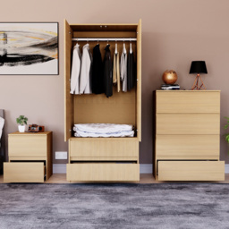 VIDA DESIGNS Denver Pine 3 Piece Bedroom Furniture Set - Brown - Wilko - thumbnail 3