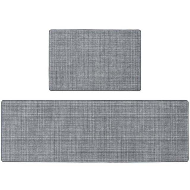 JVL Elegance Grey Door Mat and Runner Set 50 x 75cm and 50 x 150cm - Size: 51 x 75cm - JVL Homewares - Wilko - image 1