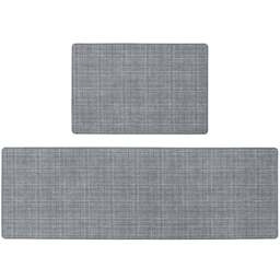 JVL Elegance Grey Door Mat and Runner Set 50 x 75cm and 50 x 150cm - Size: 51 x 75cm - JVL Homewares - Wilko