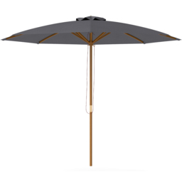 Outsunny Dark Grey Rope Pulley Mechanism Wooden Garden Parasol 3m - Size: 250 x 300 x 300cm - Wilko
