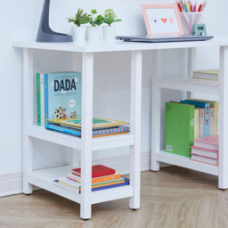 Teamson Kids 4 Shelf White Wooden Desk and Chairs Set - Size: 64.8 x 44.5 x 101.6cm - Wilko - thumbnail 6