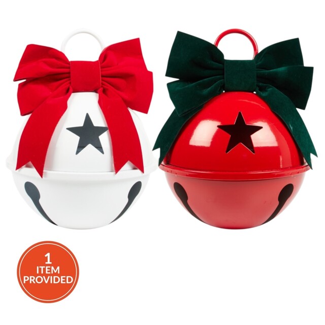 Velvet Bow Bell Wall Decoration - Sleigh Bells Ring - Wilko - image 1