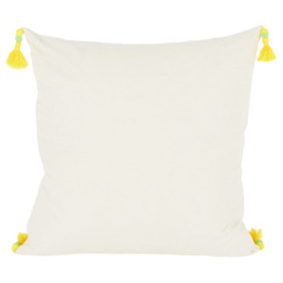 Limona Embroidered Cushion  - White and Yellow - Wilko - thumbnail 3