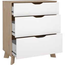 Furniture To Go Ikast 3 Drawer Brown and White Chest of Drawers - Wilko - thumbnail 5