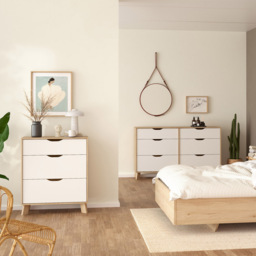 Furniture To Go Ikast 3 Drawer Brown and White Chest of Drawers - Wilko - thumbnail 7