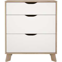 Furniture To Go Ikast 3 Drawer Brown and White Chest of Drawers - Wilko - thumbnail 4