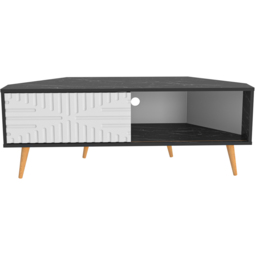 Decorotika Mora Single Sliding Door Bendire and White Corner TV Unit - Size: 54 x 140 x 45cm - Multi - Wilko - thumbnail 3