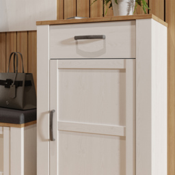 Florence Bohol Single Door Single Drawer Riviera Oak and White Shoe Cabinet - Size: 99.3 x 66.7 x 42cm - Multi - Furniture To Go - Wilko - thumbnail 7