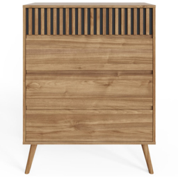 GFW Rowan 4 Drawer Oak Slatted Chest of Drawers - Wilko - thumbnail 5