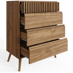 GFW Rowan 4 Drawer Oak Slatted Chest of Drawers - Wilko - thumbnail 4