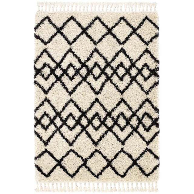 Origins Morocco Ivory and Charcoal Rug 160 x 230cm - Size: 160 x 230 x 6cm - Multi - Wilko - image 1
