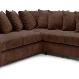 Luxor 5 Seater Chocolate Jumbo Cord Scatter Back L Shaped Corner Sofa Set - Brown - Wilko - thumbnail 6