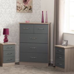 Seconique Nevada Grey and Light Oak Effect 4 Piece Bedroom Furniture Set - Wilko - thumbnail 4