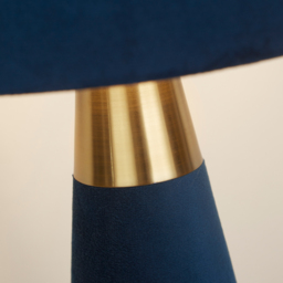 Lighting Collection Satin Brass Table Lamp with Blue Velvet Shade - Size: 48.5 x 30 x 30cm - Wilko - thumbnail 5