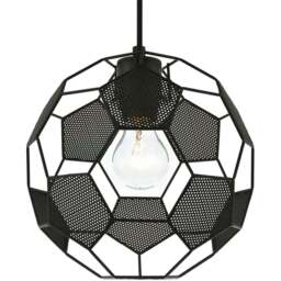 Happy Homewares Matte Black Football Soccer Pendant Lamp Shade - Size: 25 x 25 x 25cm - Wilko