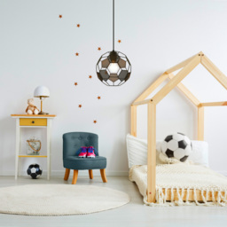 Happy Homewares Matte Black Football Soccer Pendant Lamp Shade - Size: 25 x 25 x 25cm - Wilko - thumbnail 3