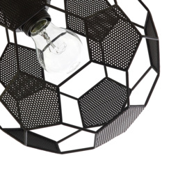 Happy Homewares Matte Black Football Soccer Pendant Lamp Shade - Size: 25 x 25 x 25cm - Wilko - thumbnail 7