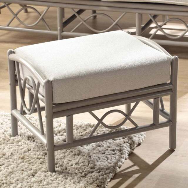 Desser Furniture Bali Grey Natural Rattan Alba Dusk Footstool - Size: 46.0 cm x 64.0 cm x 48.0 cmcm - Wilko - image 1