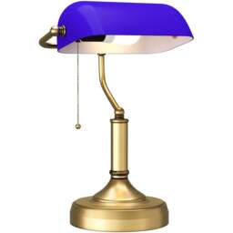 Portland Blue and Antique Bronze Banker's Table Lamp - Size: 39 x 17.5 x 27.5cm - Wilko