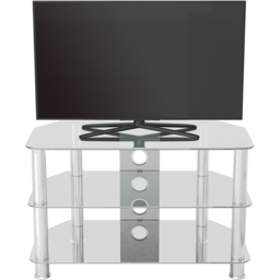 AVF Classic 2 Shelf Clear and Chrome Glass Corner TV Unit with Cable Management - AVF Group Ltd - Wilko - thumbnail 7