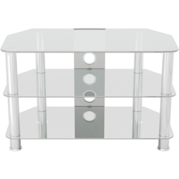 AVF Classic 2 Shelf Clear and Chrome Glass Corner TV Unit with Cable Management - AVF Group Ltd - Wilko - thumbnail 4