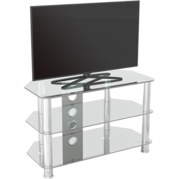 AVF Classic 2 Shelf Clear and Chrome Glass Corner TV Unit with Cable Management - AVF Group Ltd - Wilko - thumbnail 6