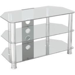AVF Classic 2 Shelf Clear and Chrome Glass Corner TV Unit with Cable Management - AVF Group Ltd - Wilko - thumbnail 3