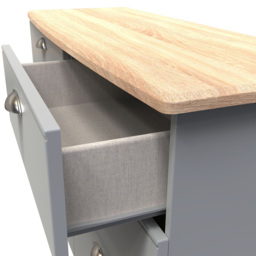 Crowndale Victoria 6 Drawer Dusk Grey and Oak Wide Midi Chest of Drawer - Wilko - thumbnail 6