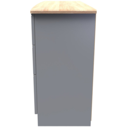 Crowndale Victoria 6 Drawer Dusk Grey and Oak Wide Midi Chest of Drawer - Wilko - thumbnail 4