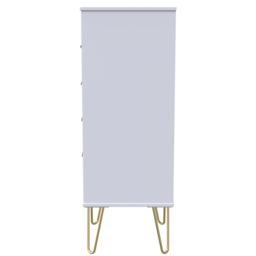 Crowndale Diamond 5 Drawer Indigo Matt and White Tall Bedside Cabinet Ready Assembled - Indigo Matt & White - Wilko - thumbnail 3