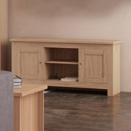 Loft24 Emerald 2 Door 2 Shelf Oak TV Stand - Size: 58 x 120 x 39cm - Nature - Wilko