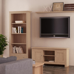 Loft24 Emerald 2 Door 2 Shelf Oak TV Stand - Size: 58 x 120 x 39cm - Nature - Wilko - thumbnail 7