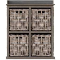 FWStyle Maya 4 Drawer Kubu Rattan Handmade Storage Unit - Size: 4 Drawers - Brown - Wilko - thumbnail 4