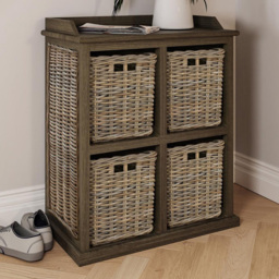 FWStyle Maya 4 Drawer Kubu Rattan Handmade Storage Unit - Size: 4 Drawers - Brown - Wilko - thumbnail 1
