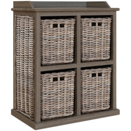 FWStyle Maya 4 Drawer Kubu Rattan Handmade Storage Unit - Size: 4 Drawers - Brown - Wilko - thumbnail 3