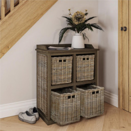 FWStyle Maya 4 Drawer Kubu Rattan Handmade Storage Unit - Size: 4 Drawers - Brown - Wilko - thumbnail 6
