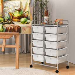 Costway 10 Drawer Clear Storage Rolling Cart - Size: 65.5 x 37 x 87cm - Wilko - thumbnail 3