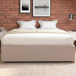 Aspire Furniture King Size Off White Eire Linen Platform Ottoman Bed - Aspire Beds - Wilko