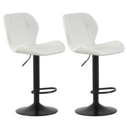 Stella Cream Height Adjustable Bar Stool with Footrest Set of 2 - MCC - Wilko - thumbnail 3