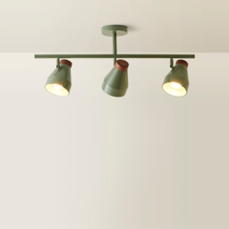 ValueLights Parker 3 Way Green and Walnut Ceiling Light and Bulbs - Size: 29 x 72.5 x 12cm - Wilko - thumbnail 4