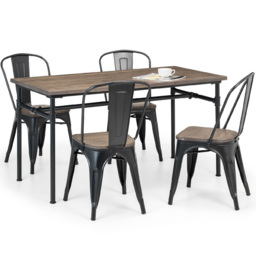 Julian Bowen Carnegie Elm Wood 4 Seater Dining Table Mocha and Black - Wilko - thumbnail 3