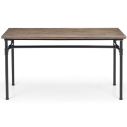 Julian Bowen Carnegie Elm Wood 4 Seater Dining Table Mocha and Black - Wilko - thumbnail 5